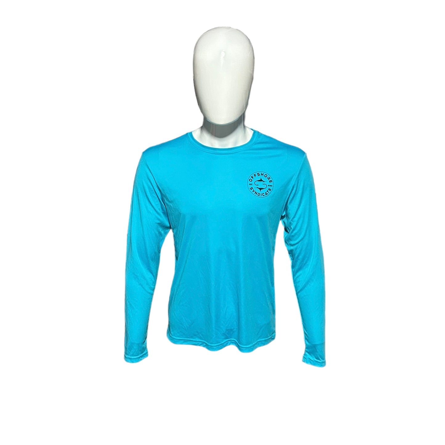 Youth electric blue UPF long sleeve tee
