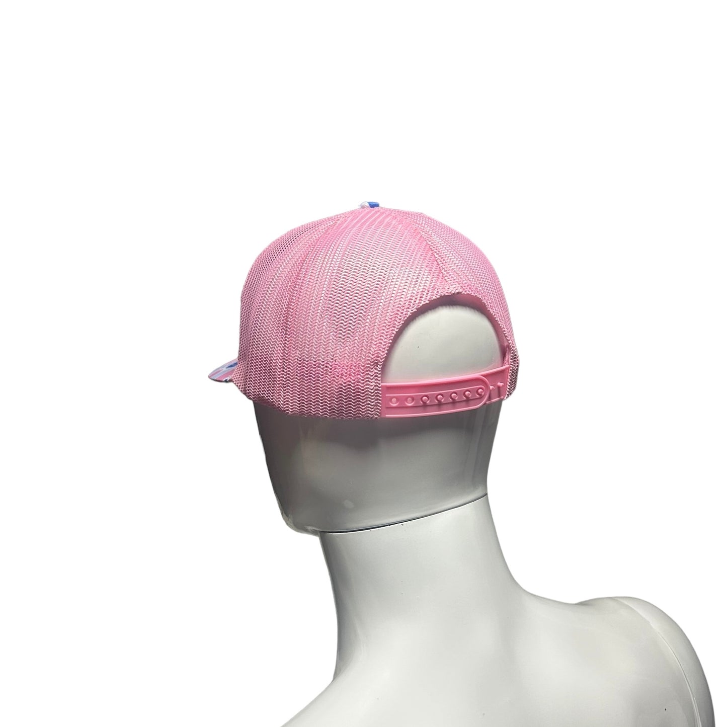 Aqua blush snap back trucker